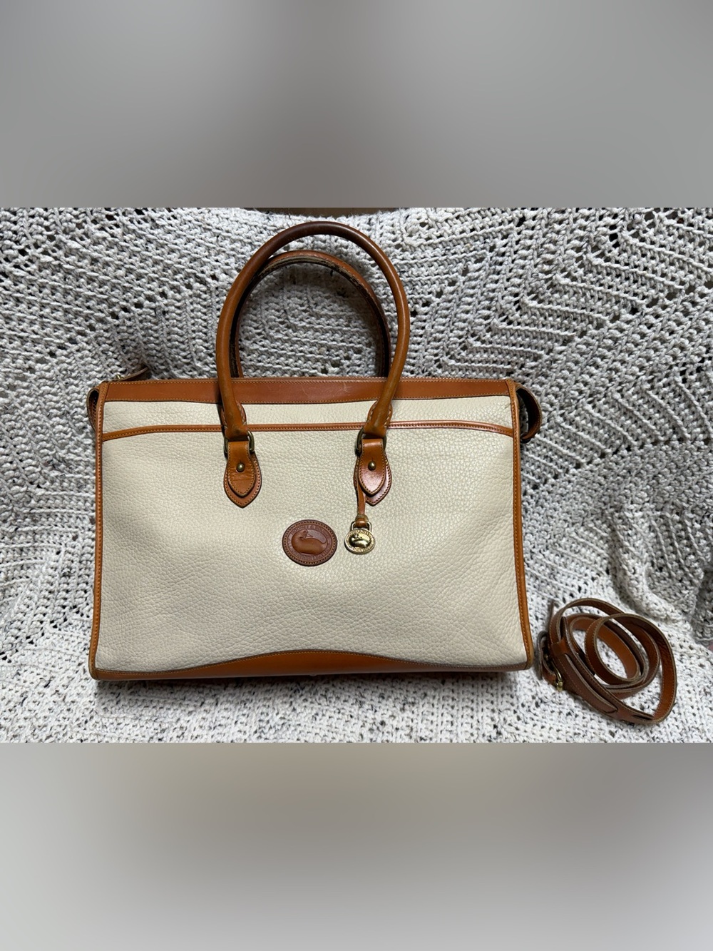 Vintage Dooney & Bourke Zip Top Style Brief Case Bag